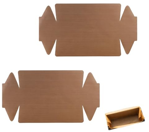 2 Stück Backpapier Wiederverwendbar,Dauerbackfolie,Backpapier Zuschnitte,Backfolie Wiederverwendbar,Dauerbackmatte Kastenform Hitzebeständig,Backzubehör für Springform Backofen Backblech (Rechteckig)