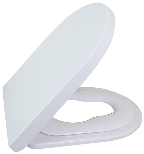 Siège De Toilette En Forme De U Avec Siège D'apprentissage De Propreté Intégré, Abattant De WC 2 En 1 À Fermeture Douce Pour Adultes Et Enfants, Installation Fixe Par Le Haut, Blanc, 02W - 36x45.5cm