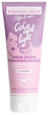 ENERGIE FRUIT Coco Curl - Crème Coiffante Hydratation & Définition Boucles - Soin Démêlant Anti-Frisottis - Cheveux ondulés à bouclés - Huile de coco BIO - 98% Origine Naturelle - 200ML
