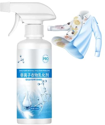 Emulsionante para la Ropa,300 mililitros de Detergente Limpiador para Lavado de Telas | Emulsionante No Iónico Limpiador de Ropa | para Aceite, Grasa, Vino, Tinta, Viajes, Hogar y también Tejidos
