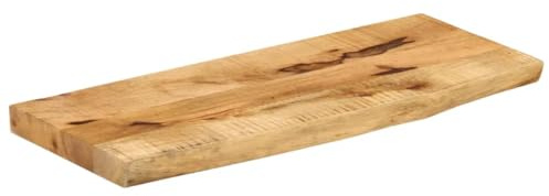 Keeushr Piano in legno di mango massiccio, 70 x 40 x 2,5 cm, con bordo alberi, bordo naturale rustico per tavolo da pranzo, piano di ricambio versatile, facile da pulire con un panno umido