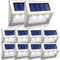 Onshida Solar Wandleuchten, 3led Solarleuchte Garten Deckleuchten Treppenlicht mit Lichtsensor, wasserdichte Dachrinnen Solarlampen Wegeleuchte für Außen, Treppe, Zaun, Balkon, Terrasse, kaltweiß