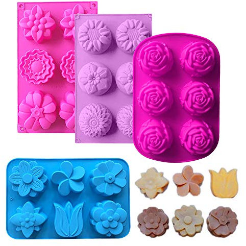 Anyasen Seifenformen Silikon 4 Stück Silikonformen für seife Seifenform Weiche Muffin Backform Silikonform Seifenform Silikon Seife Formen für handgemachte Seife Soap Molds (Farbe zufällig)
