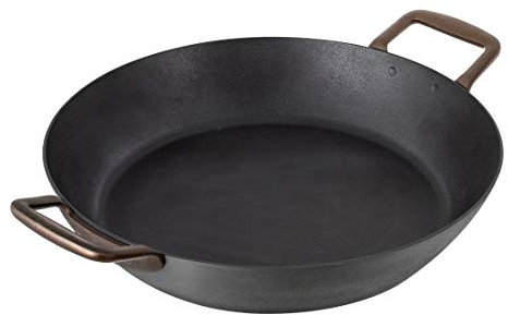 KUHN RIKON Eisenpfanne Black Star 32 cm mit Seitengriffen, Pfanne aus langlebigem Eisen für scharfes Anbraten, Induktion, backofenfest