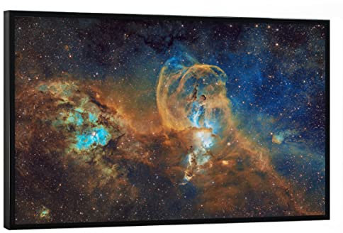 artboxONE Poster mit schwarzem Rahmen 90x60 cm Galaxy Liberty - Bild Universum Astronomie deepsky