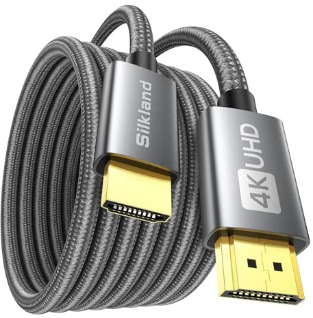 Silkland HDMI Kabel 5Meter 4K@60Hz 2K@144Hz, HDMI 2.0 Kabel mit ARC UHD HDR 3D High Speed 18Gbps Ethernet, HDMI Kabel für Soundbar Fernseher Blu-Ray Beamer Laptop TV PS4/PS5 Konsole PC Monitor