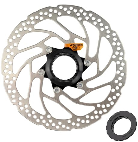 Yongness Disque de frein à verrouillage central pour vélo, rotor 160 mm compatible avec disque de frein à disque Shimano SM-RT30 avec couvercle de verrouillage, adapté aux vélos de route, VTT, BMX