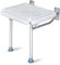 Mulcort Wall Mounted Folding Shower Bench Flip-up Bath Seat Screw-in Bathroom Chair Stool with Non-slip Feet Drainage Holes Shower Head Slot for Elderly Seniors Disabled