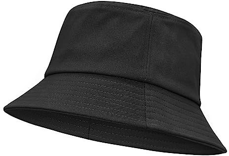 Kids Sun Hat Toddler Summer Outdoor Beach Sun Protection Black Bucket Hat for Girls Boys 2-7 Years