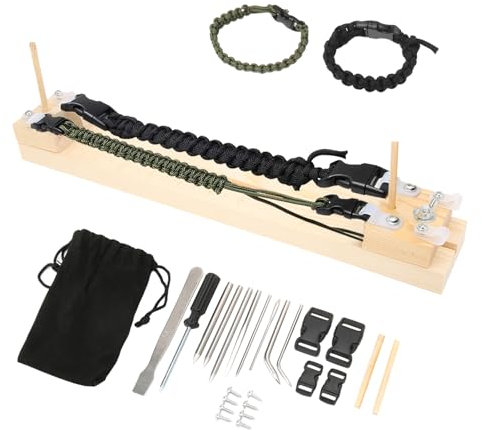 SDFLKAE Einstellbare Länge Paracord Jig Armband Maker, Holz Armband Jig Für Paracord Flechten Weben DIY Craft Tool