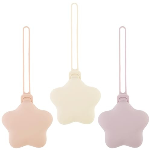 Lot de 3 boîtes à tétine en silicone - Pour les déplacements - Sans BPA - Portable - Design étoile - Étui de rangement pour tétine - Facile à nettoyer (1#)