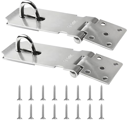 2PCS Stainless Steel Door Latch, Pouces Loquet de 304 Porte en Acier Inoxydable, Loquet Porte, Fermoir Antirouille Résistant aux Intempéries, Quincaillerie de Portes et Loquets pour Placards, Armoires