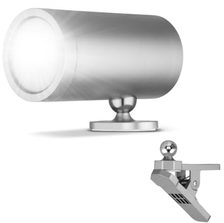 REV Applique murale LED - Avec batterie et détecteur de mouvement - 180 lm - Sans fil - Intensité variable - Rotation à 360° - Idéal pour le camping, le garage et la cave - IP54 - Argenté