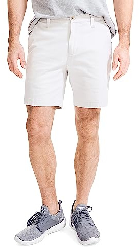 Nautica Cotton Twill Flat Front Stretch Chino Short Short - Shorts Casuales Hombre