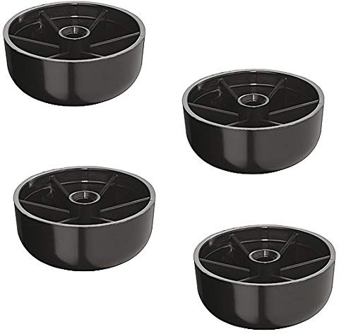 Gedotec Lot de 4 pieds de meuble ronds en plastique pour Orlita - Plastique noir - Fabriqué en Allemagne - Lot de 4 commodes à visser