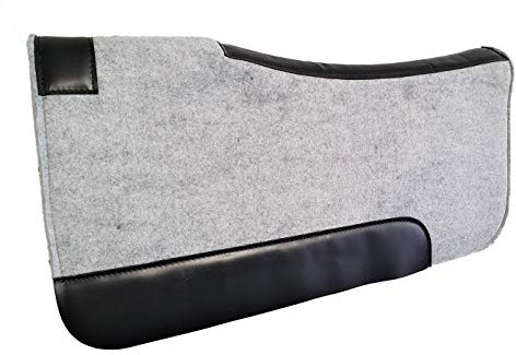 Aces Equine WESTERN HORSE SADDLE FELT PAD GREY AND BLACK 100% WOOL FITS FULL, COB & PONY