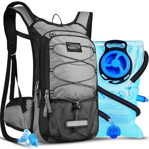 Lunidry Hydration Backpack with 3L Water Bladder, Small Hydration Pack Backpack for Men Women, Lightweight Water Backpack with Cooler Layer for Running, Biking, Hiking