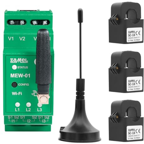 Supla Zamel - Contatore di Energia Wifi I Misuratore Consumo Elettrico I Controllo Consumi Elettrici I Contascatti per Misura dell'energia I Misuratori di tensione I MEW-01/ANT