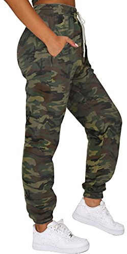 Waitfairy Sweatpants Women - Joggers for Women High Waist Baggy Sweat Pants for Womens Joggers Workout Gym Clothes for Woman Dark Camouflage XL