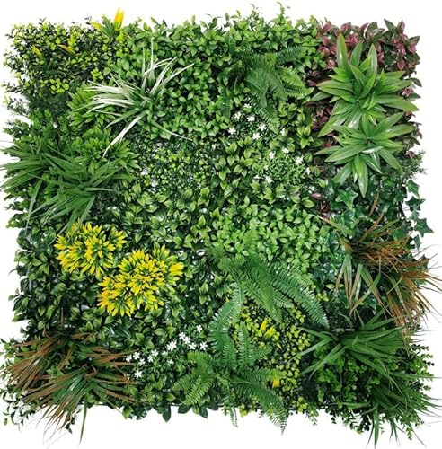Tuda Grass Direct Artificial Living Green Wall Panel Decoration for Indoor & Outdoor Realistic Plastic Plants - 1m X 1m - Botanical