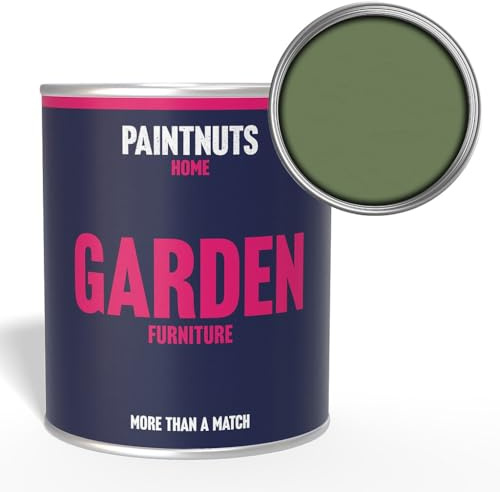 Paintnuts Garden Furniture Paint - RAL-6011 - RESEDA GREEN Satin 1 Litre Tin