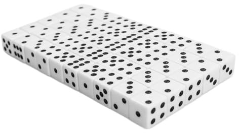 SLAKOZYT Set med 50 tärningar, D6 med kilar, standard 6 ansikten 16 mm speltärningar med svarta prickar för brädspel för brädspel tärningsspel