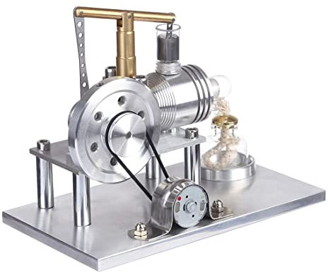 ELEMENTO Metall Motor Modellbausatz, Schwebebalken Stil Heißluft Stirlingmotor Modell, Externer Verbrennungsmotor Spielzeug für Liebhaber von Dampfmaschinen