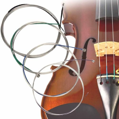 Norhogo Violinsträngar, universella violinsträngar från violinsträngar 4/4 klassisk silverpläterad sträng (GDAE) stålkärna med förnicklad kulhuvud