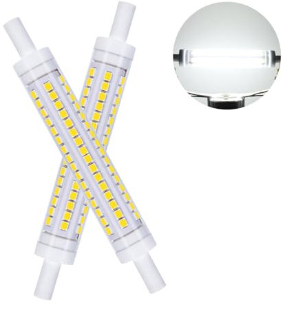 R7S LED 118mm lampadine,10W lampadine Led sostituisce 100W lampadina alogena,AC230V,bianco freddo 6000K,1100LM,non dimmerabile angolo del fascio di 360 °,per corridoio/lampada da terra,2 pack