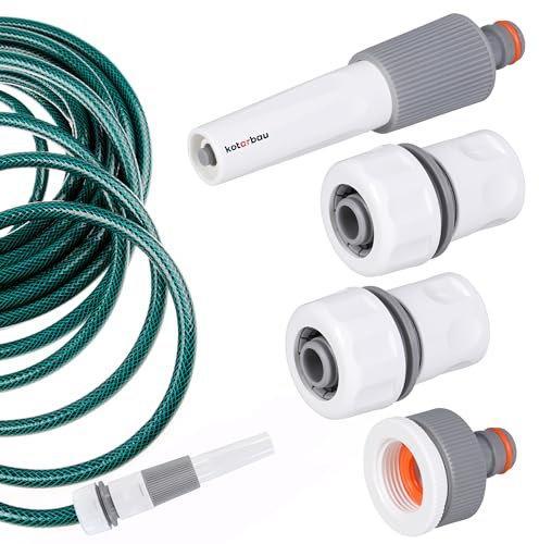 KOTARBAU® Gartenschlauch Anschluss Set 4-teilig 3/4 PVC regulierbare Gartenspritze Schnellkupplung Hahnverbinder Wasserstop Anschlüsse für Gartenschlauch Schlauchverbinder Gartenschlauch 3/4 Zoll