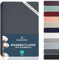 BARBONS Spannbettlaken 160x200cm - Spannbetttuch für Dicke Matratzen bis zu 27 cm 100% Baumwolle Oeko-TEX Zertifiziert Bettlaken Jersey Bettware Bettbezug für Boxspringbett - Dunkelgrau 160 x 200