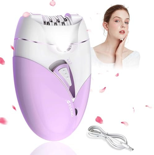 Epilierer Gesichts, Kabelloser Elektrischer Gesichtsepilierer zur Haarentfernung, Epilierer Damen und Bikini-Trimmer mit LED-Licht für Bikini, Beine, Arme