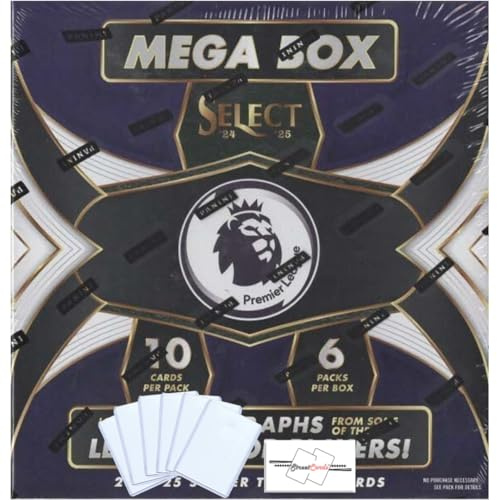 StreetCards 2024-25 Select Premier League Soccer EPL Mega Box with 60 Trading Cards + 6 Toploaders Magnet!