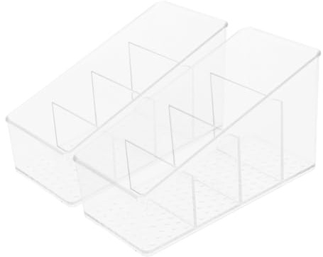 ZUNOXAZ 2 piezas Caja Organizadora Transparente para Bolsas de Té con Compartimentos Soporte para Bolsas de Azúcar Almacenamiento Doméstico de Unidades Fácil de Usar y Transportar