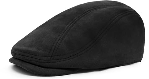 YAMEIZE Gorra Plana Vintage para Hombres Mujeres Boina de Gamuza Sombreros de Periódicos Gorras Ajustables de Invierno