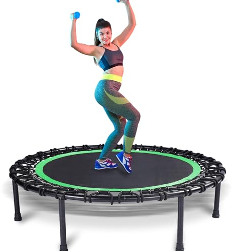 Mini Fitness Trampoline with Bungees – Stable & Quiet Rebounder for Adults, Perfect for Indoor & Outdoor Workouts