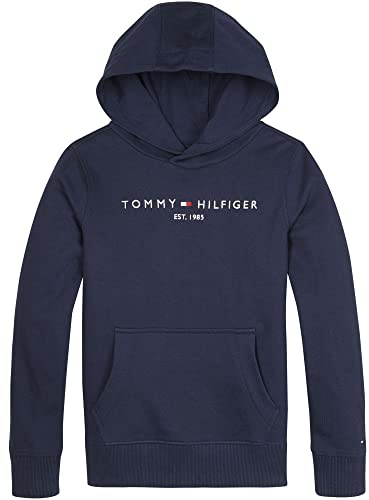 Tommy Hilfiger Kinder Unisex Hoodie Essential mit Kapuze, Blau (Twilight Navy), 8 Jahre