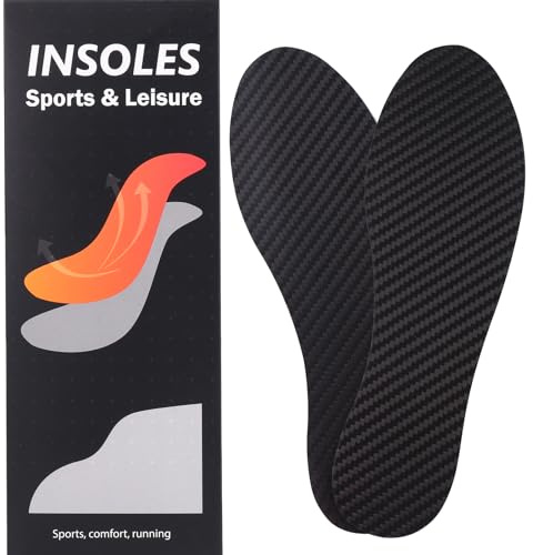 Carbon Fiber Insole for Men Women Rigid Carbon Fiber Shoe Insert Carbon Fiber Foot Plate for Hallux Rigidus Limitus, Turf Toe (Insole Length 255mm - Men's 7/ Women's 6.5 (UK), 1 Pair)