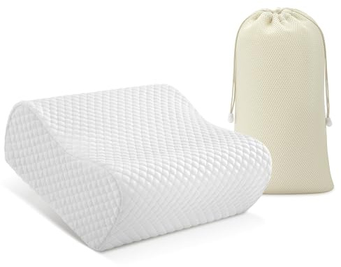 AM AEROMAX Travel Contour Memory Foam Pillow, Cervical Pillow for Neck Pain Relief, Neck Orthopedic Sleeping Pillows for Side, Back and Stomach Sleepers.