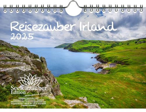 Reisezauber Irland DIN A5 Wandkalender für 2025 Dublin Irland Urlaub Strand Meer Reise - Seelenzauber