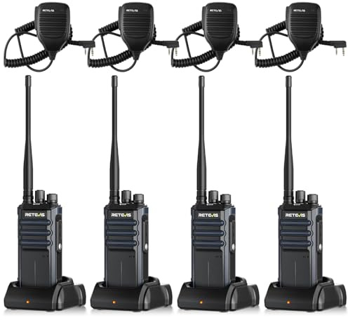 Retevis RT86A Zwei-Wege Funkgeräte mit Großer Reichweite, Professionelles Hochleistungs Walkie-Talkie, 2500 mAh, Wiederaufladbares für Baustellen und Logistik (4 Stück)