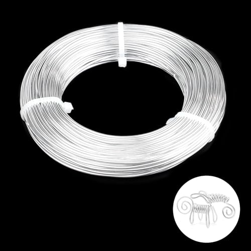 Fil en aluminium de calibre 15 - 1,5 mm - 50 m - Fil en aluminium anodisé - Pour la sculpture, la fabrication de perles - Fil métallique flexible pour la fabrication de bijoux, les travaux manuels, la
