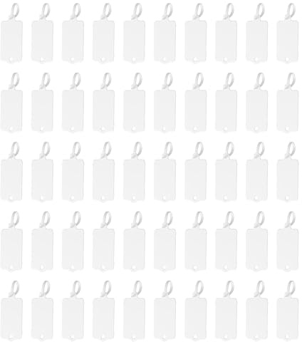 PATIKIL Étiquettes en Plastique Réutilisables, 100Pcs Étiquettes d'Expédition Étanches pour l'Étiquetage Marqueurs Inscriptibles Attaches Étiquettes de Stockage Blanc