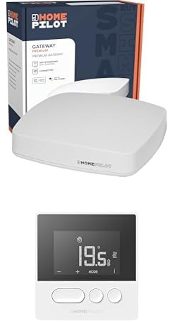 Bundle of HOMEPILOT Gateway Premium, Smart-Home Zentrale inkl. App & Sprachsteuerung (Alexa, Google Assistant kompatibel) + 3X Home Pilot - Smart Thermostat Pure mit Receiver