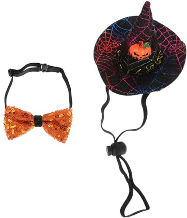 POPETPOP 1 Juego Sombrero De Mascota Corbata De Cuello De Cachorro Sombrero De Mago De Halloween Pajarita para Perro y Gato Accesorios para Mascotas De Halloween Lazos para El Pelo Paño