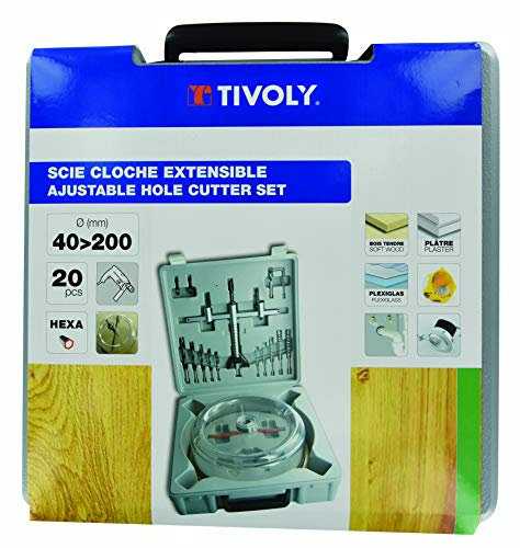 Tivoly XT50527052950 Coffret 20pcs Scie Cloche Extensible Ø40>200Mm
