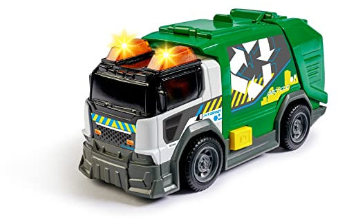 Dickie - City Cleaner 15cm - Camion Poubelles - Jouet pour Enfant - Son et Lumière - 203302029
