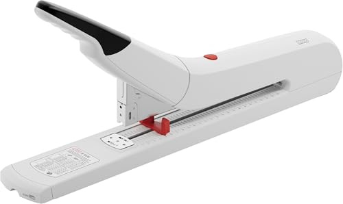 Novus B 56XL Blockheftgerät (Heftleistung bis 170 Blatt, Hefter mit variabler Einlegetiefe bis 250 mm) lichtgrau/schwarz