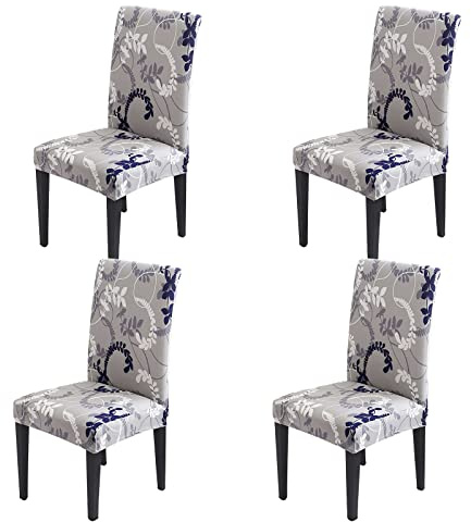 Aisprts Chair Covers for Dining Chairs 4, Dining Chair Covers Set of 4, Elastic Dining Room Chair Covers, Removable Washable Chair Cover with Backrest for Home Decor, Kitchen, Hotel, Party