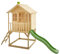 TP Hill Top Wooden Tower Playhouse with Slide FSC - Outdoor Wooden Playhouse with Green Slide for Children Ages 3+, (318S)